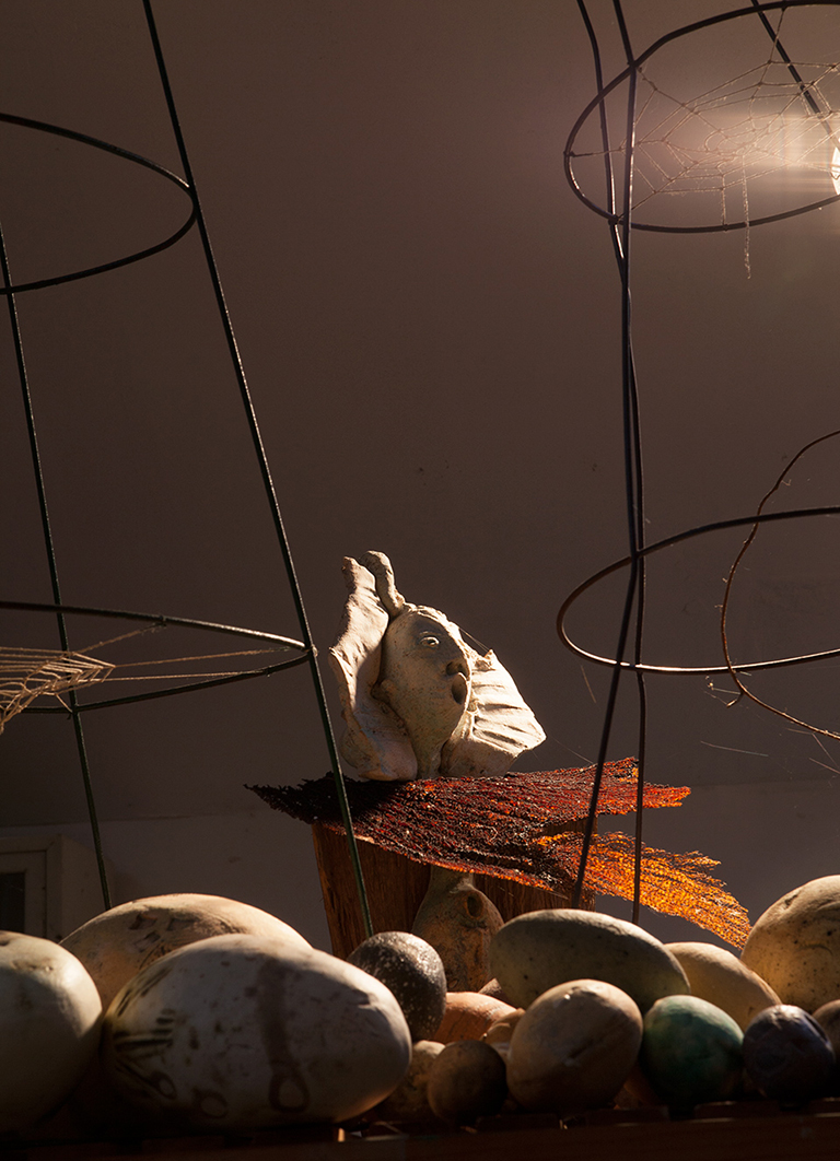 ReflectionAssemblageClayWoodSeaFan